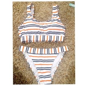 Striped Bikini Cupshe